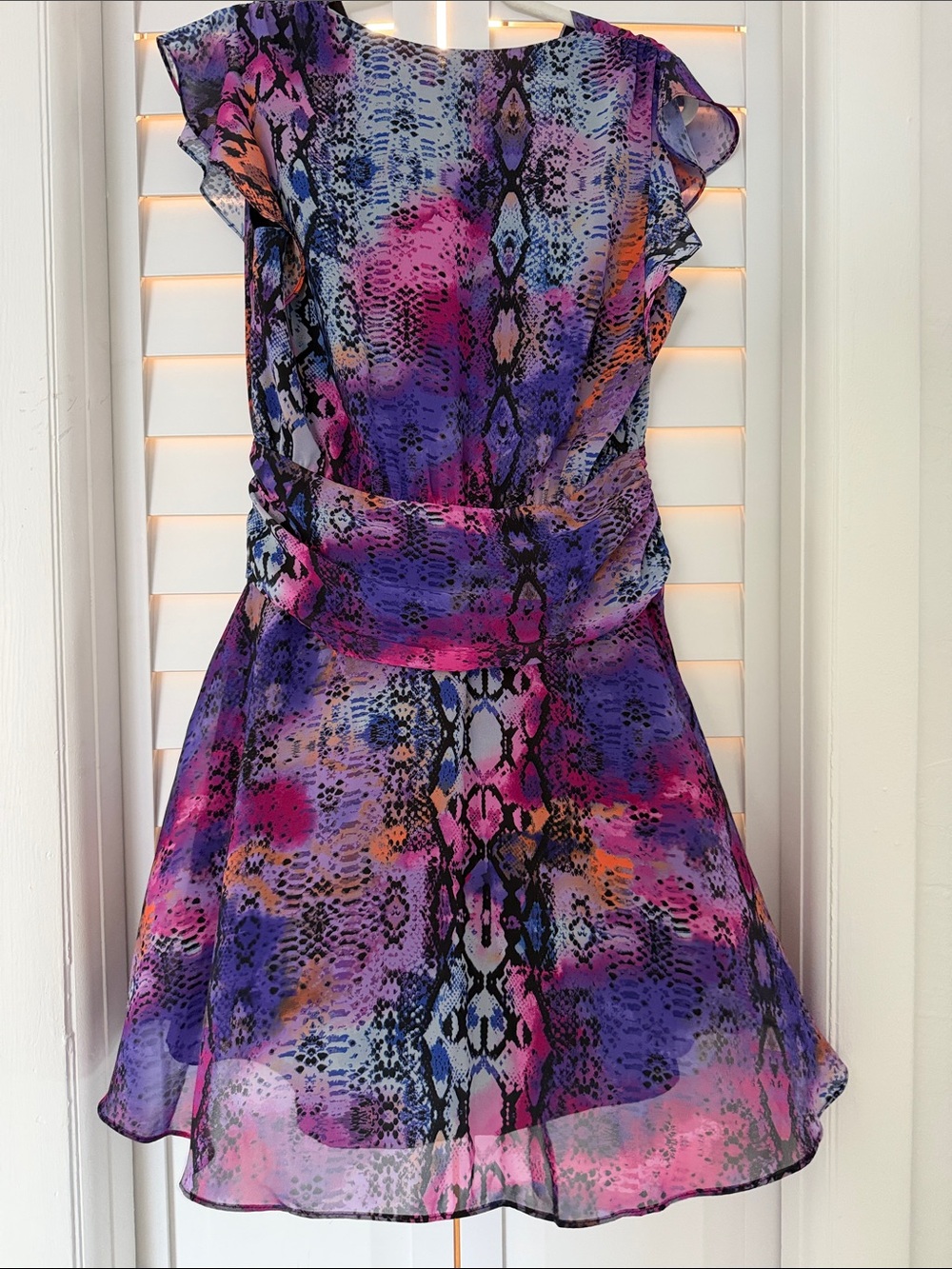 Bar III Purple Pink Multicolor Wrap Mini Dress - Picture 2 of 2